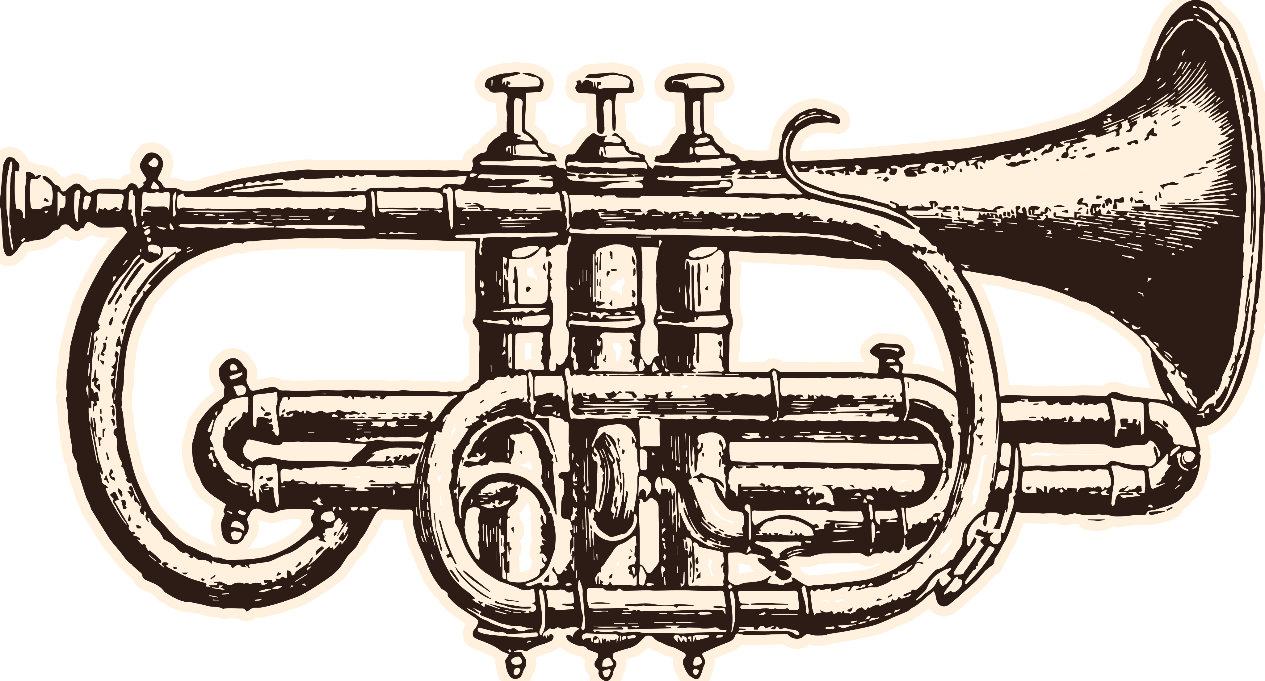 Illustration d'une trompette décorative